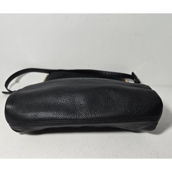 Halston Heritage Black Leather Shoulder Hobo Bag Purse - Picture 9 of 16